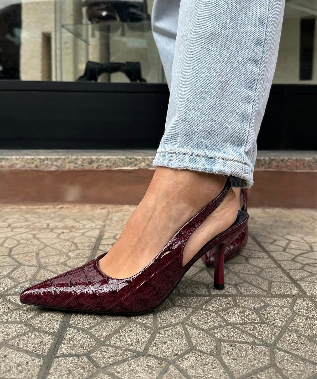 Slingback Lydia bordeaux
