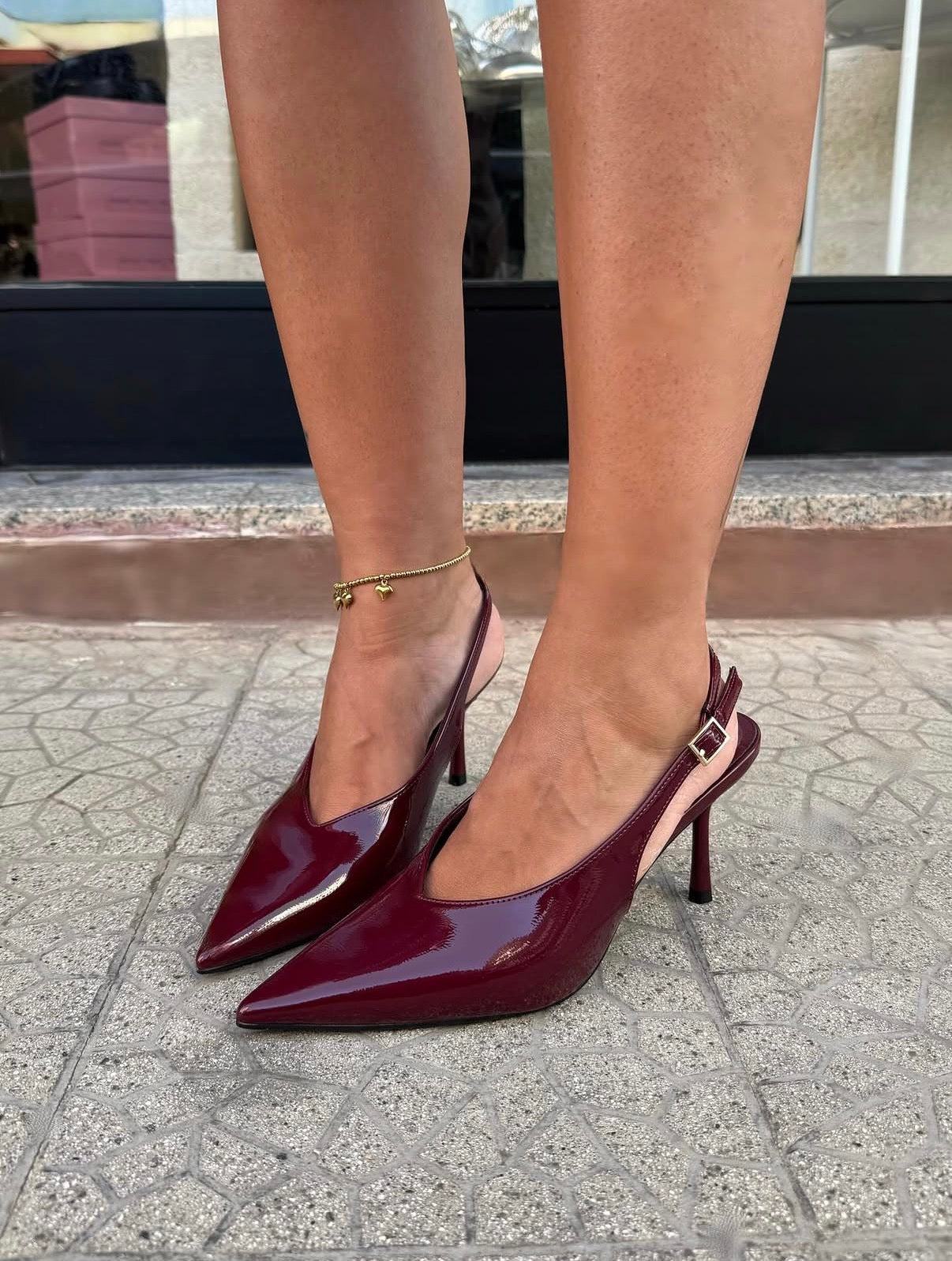 Slingback Agata bordeaux