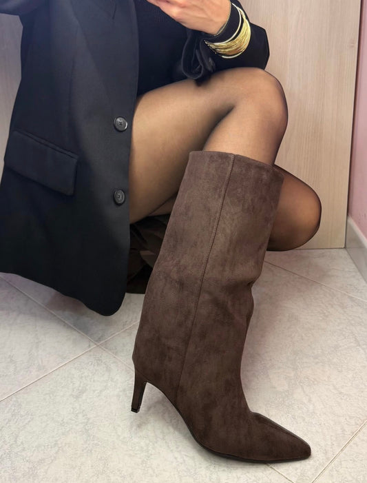 Stivale Lady camoscio Brown